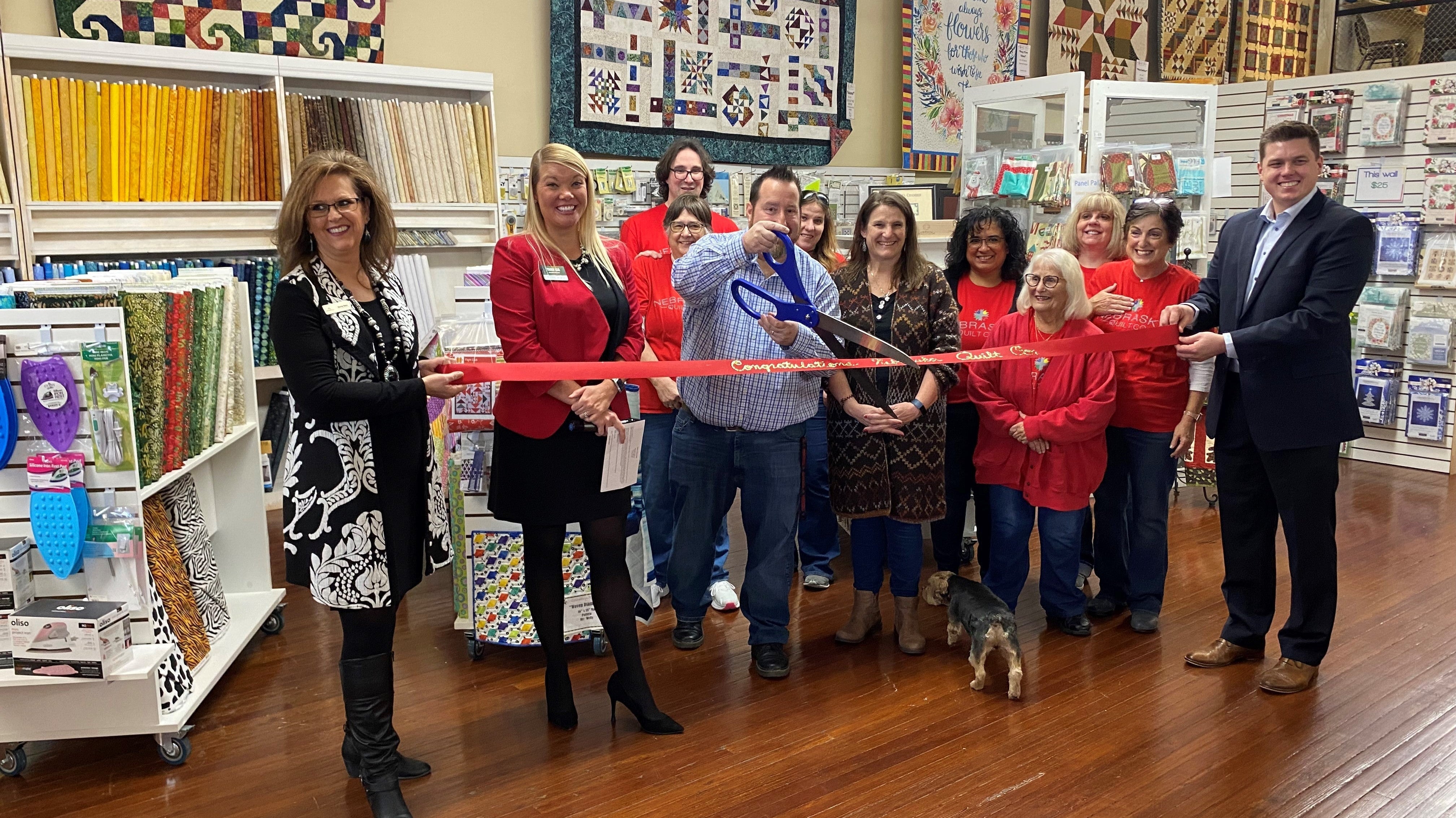 Chamber of Commerce Ribbon Cutting for Nebraska Quilt Company