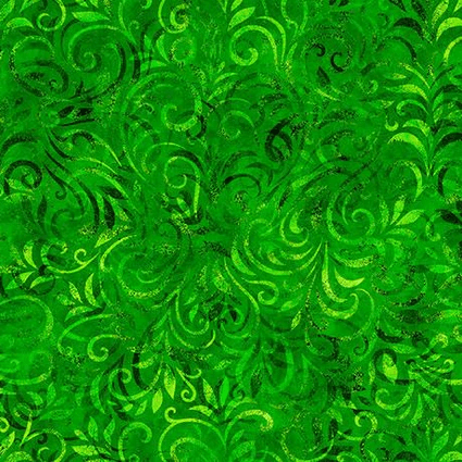 108" Wide Color Essence Dotted Scroll Kelly Green - 31095-GH - QT Fabrics - Nebraska Quilt Company - PC261305