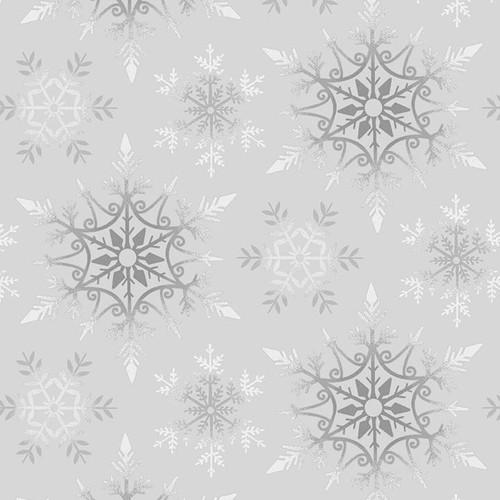 108" Wide Crystal Frost Snowflakes Light Gray - 1340 - 91 - Henry Glass & Co. - Nebraska Quilt Company - F2402364
