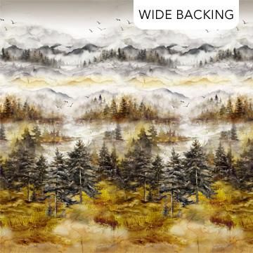 108" Wide Misty Morning Scenic Ochre Multi - B28646 - 54 - Northcott Fabrics - Nebraska Quilt Company - F251626