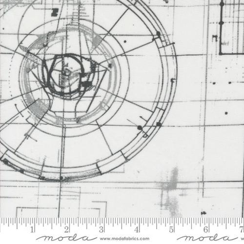 108" Wide Modern Backgrounds Blueprint White - 108027 11 - Moda Fabrics - Nebraska Quilt Company - F2402750