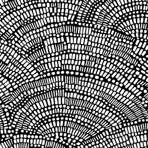 108" Wide Not So Black & White Mosaic Fan Black - 8241 - 90 - Studio E Fabrics - Nebraska Quilt Company - F2401670