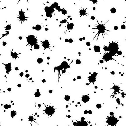 108" Wide Not So Black & White Splashes White - 8239 - 09 - Studio E Fabrics - Nebraska Quilt Company - F2401668