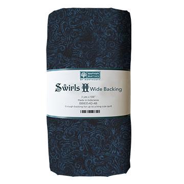 108" Wide Swirls II 3 Yard Cut Indigo Blue - Nebraska Quilt Company - PC250502