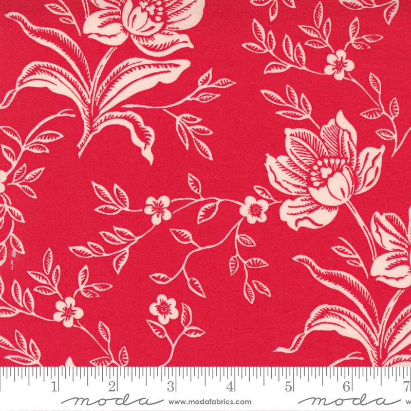 108" Wideback Woodcut Floral Red - 72" x 108" - Remnant - Nebraska Quilt Company - PC2501938