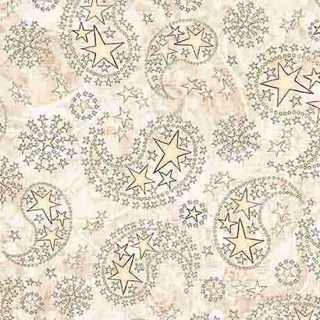 1776 Paisley & Stars Cream - 31665 E - QT Fabrics - Nebraska Quilt Company - F2501584