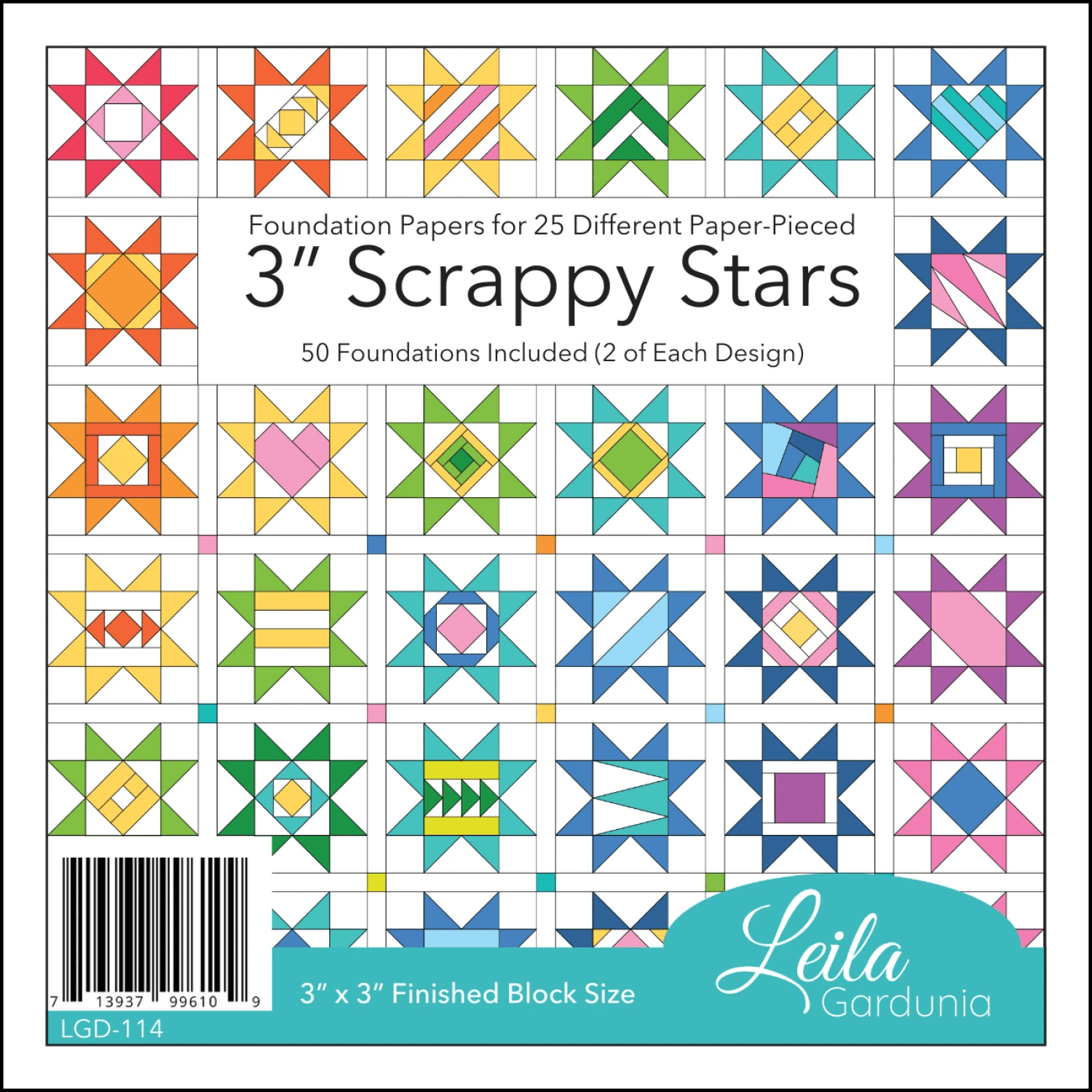 3 Inch Scrappy Stars Foundation Pad - Nebraska Quilt Company - N261849