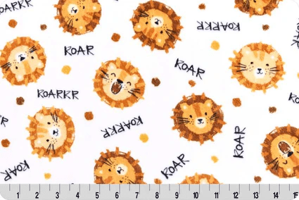 60" Wide Rumble and Roar Cloud Cuddle Woodland White Remnant 31" x 60" - CCRUMBLEANDROARWOODLAND - S - Nebraska Quilt Company - PC260966