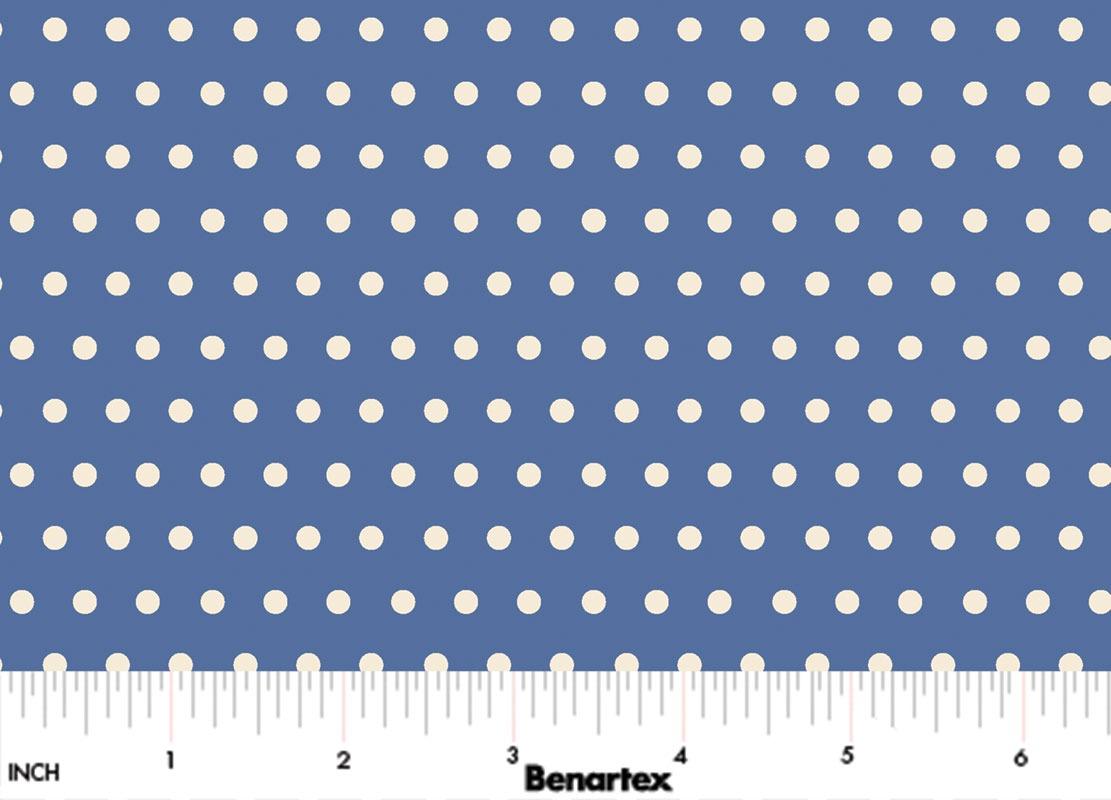 All KS NE Shop Hop 2025 Little Dots Blue - 1495750B - Benartex - Nebraska Quilt Company - F250352