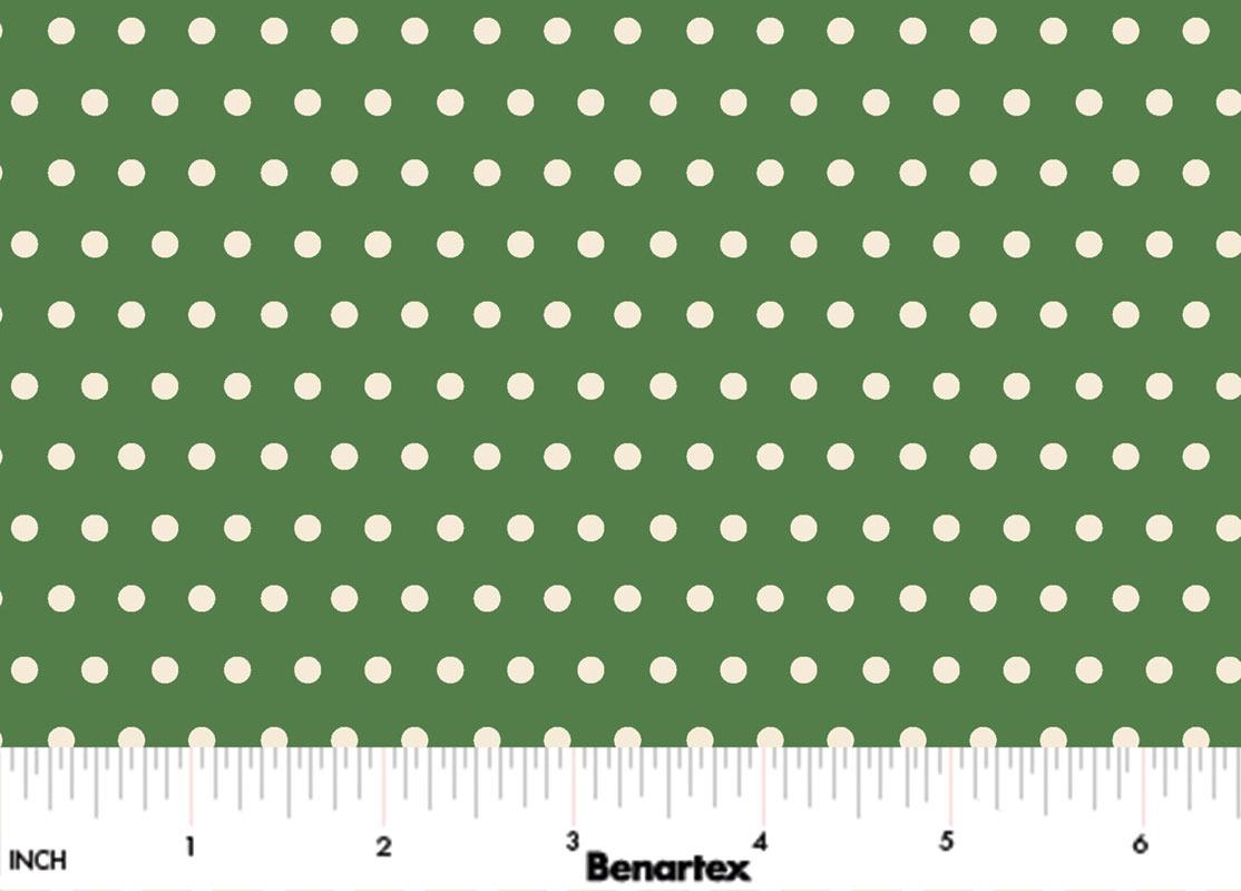 All KS NE Shop Hop 2025 Little Dots Green - 1495744B - Benartex - Nebraska Quilt Company - F250351