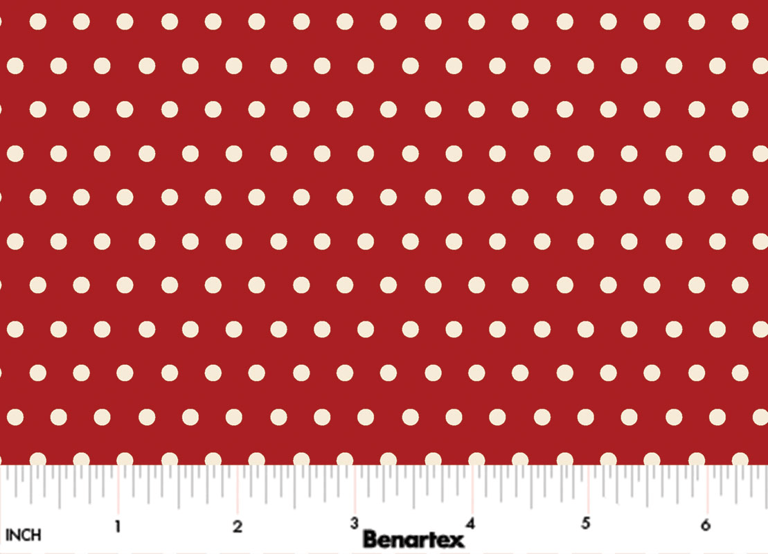 All KS NE Shop Hop 2025 Little Dots Red - 1495710B - Benartex - Nebraska Quilt Company - F250360