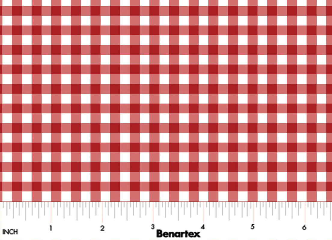 All KS NE Shop Hop 2025 Little Gingham Red - 1495910B - Benartex - Nebraska Quilt Company - F250355