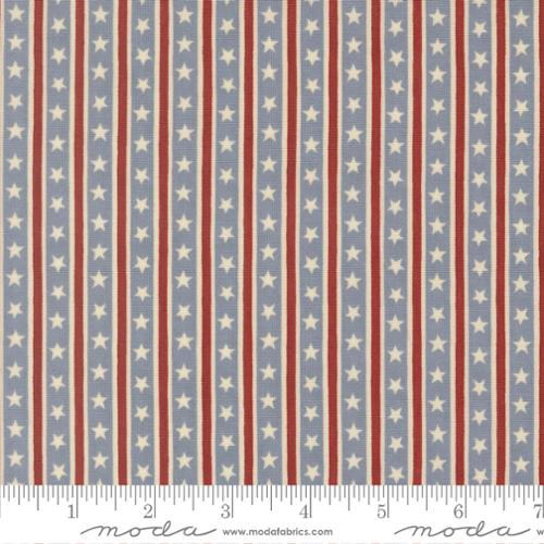 America 250 Years Starts In Stripes Stripes Steel Blue - 56184 26 - Moda - Nebraska Quilt Company - F260368