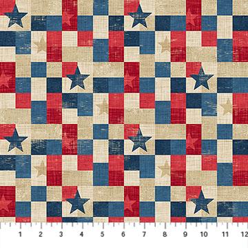 American Heartland Patchwork Beige Multi - 28731 - 12 - Northcott Fabrics - Nebraska Quilt Company - F251583