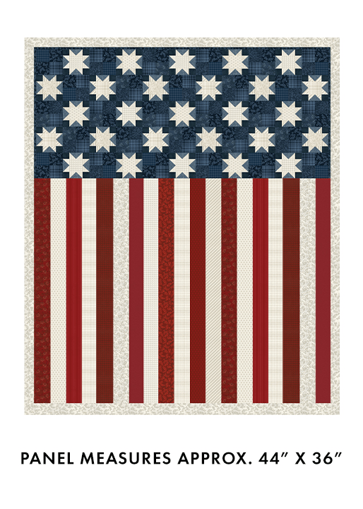 American Valor Panel Navy/Red 44" x 36" - Nebraska Quilt Company - PAN261679