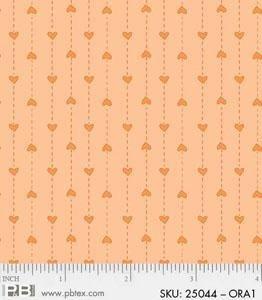 Basically Hugs Hearts Apricot - 4486 25044 ORA1 - P & B Textiles - Nebraska Quilt Company - F2400561