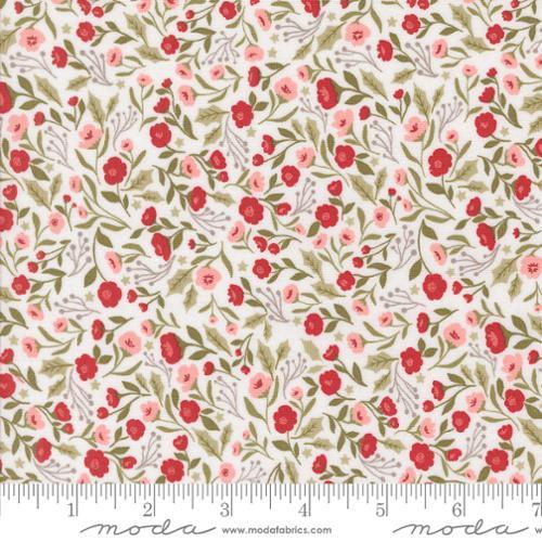 Berry And Pine Christmas Posies Florals Snow - 5241 11 - Moda Fabrics - Nebraska Quilt Company - F2402721