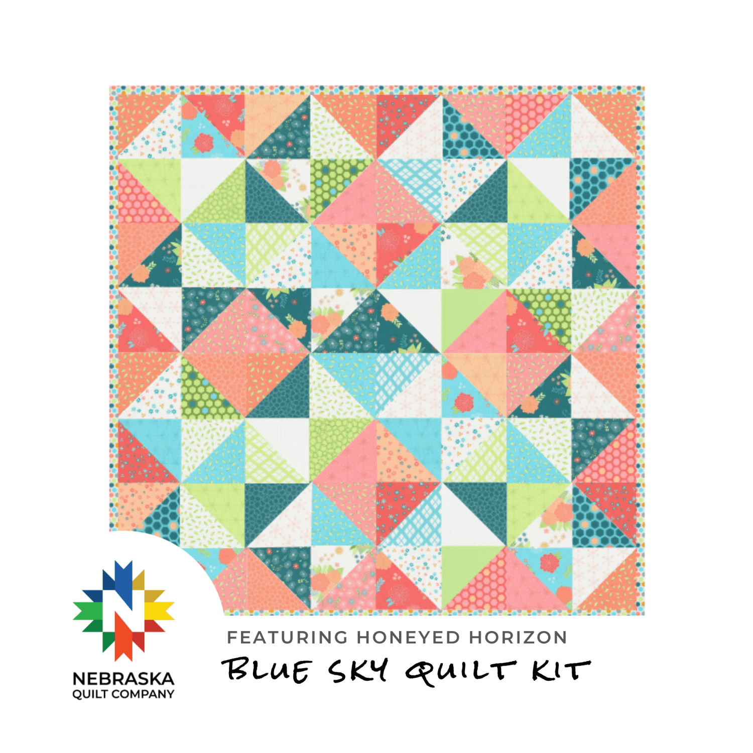 Blue Sky Quilt Kit Featuring Honeyed Horizon - Nebraska Quilt Company - K261084