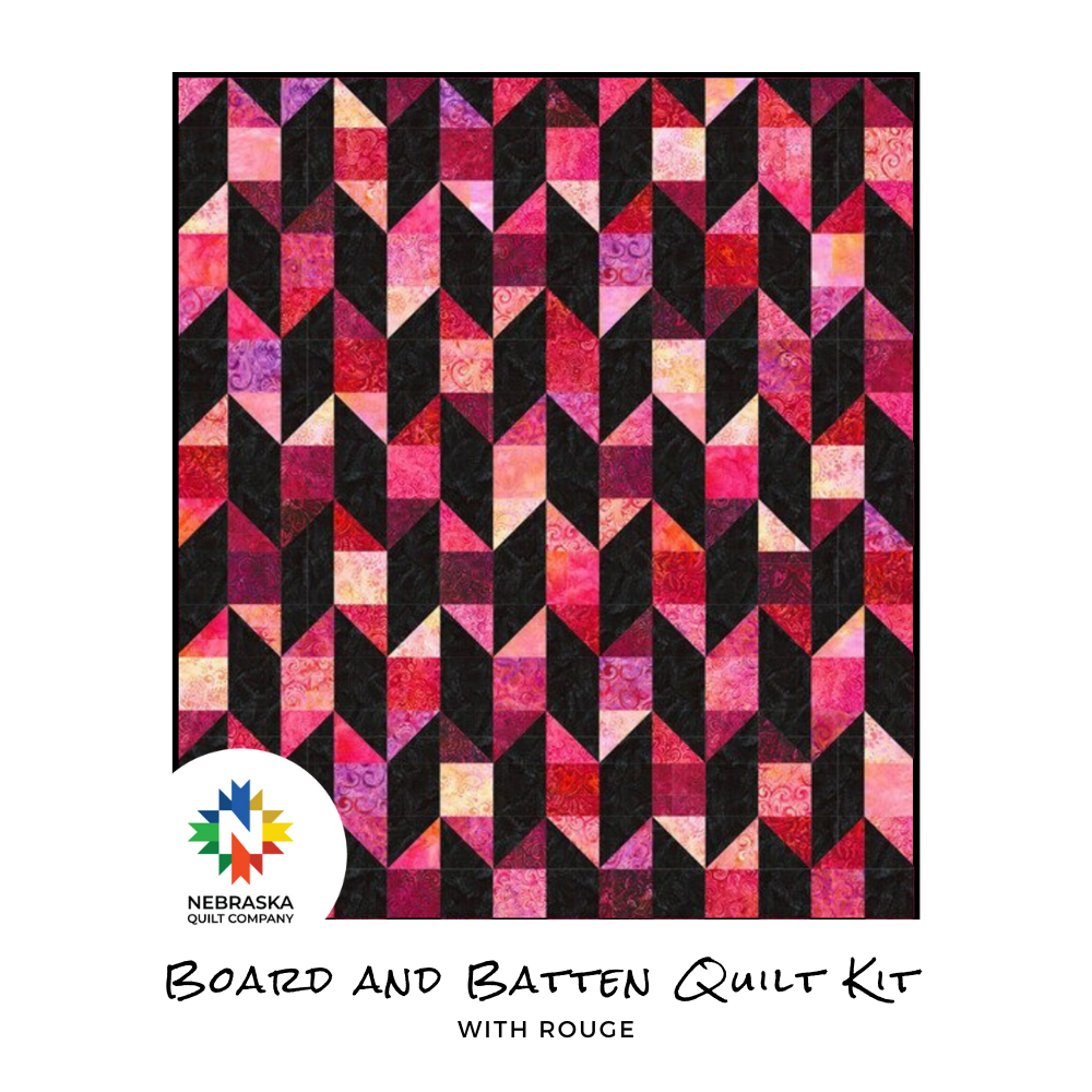 Board and Batten Quilt Kit with Rouge - Nebraska Quilt Company - K09435