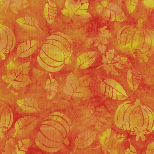 Bootiful Pumpkin Leaves Orange Marmalade - 122367256 - Island Batik - Nebraska Quilt Company - F08984