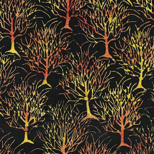 Bootiful Scarry Tree Black - 122366795 - Island Batik - Nebraska Quilt Company - F08993