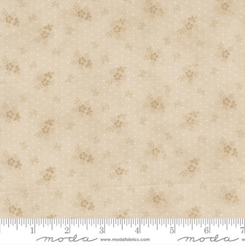 Breathtaking Blues Little Flower Ecru - 44406 12 - Moda Fabrics - Nebraska Quilt Company - F261653