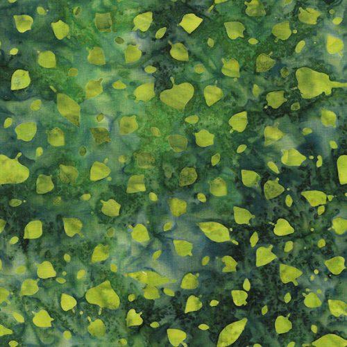 Breezy Blowing Leaves Green Spinach - 422306680 - Island Batik - Nebraska Quilt Company - F08094
