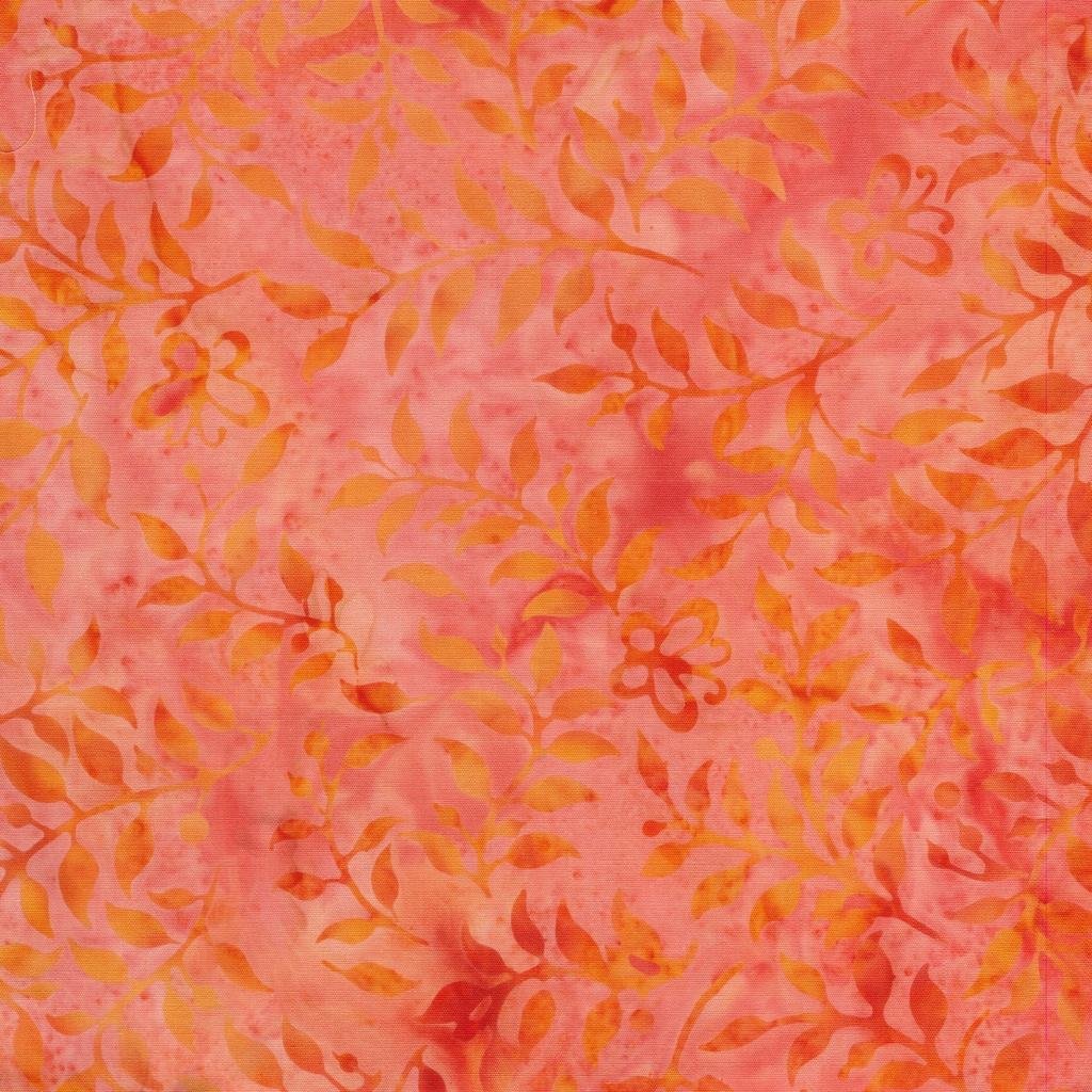 Butterfly Ballet Butterfly & Leaves Orange Tangerine - 112508253 - Island Batiks - Nebraska Quilt Company - F260397