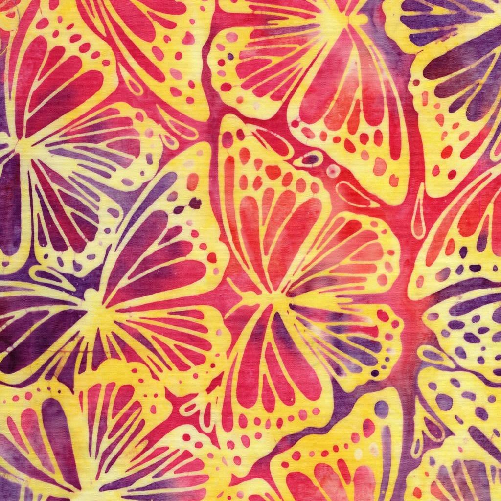Butterfly Ballet Monarch Wings Multi Pink Purple Orange - 112503816 - Island Batik - Nebraska Quilt Company - F260432