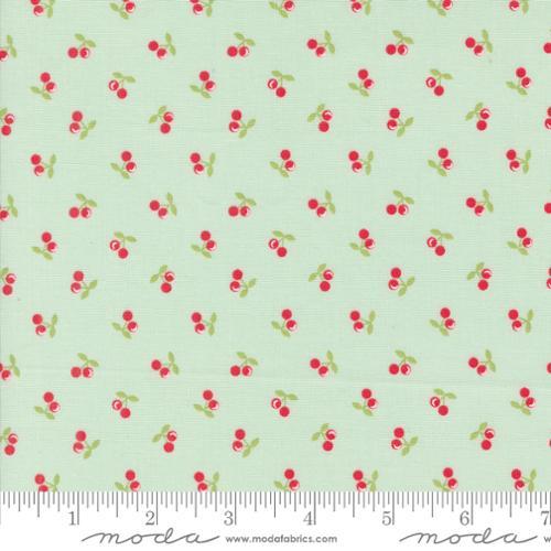 Cali & Co Cherries Novelty Cherry Breeze Aqua Green - 29194 20 - Moda Fabrics - Nebraska Quilt Company - F2400387