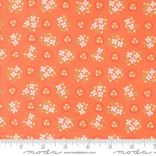 Cali & Co Ring Around Posie Small Floral Melon Orange - 29191 14 - Moda Fabrics - Nebraska Quilt Company - F2400365