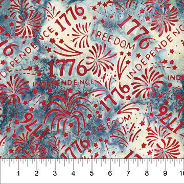 Celebrating 250 Years Fireworks 1776 Blue Gray - 83550 - 45 - Banyan Batiks - Nebraska Quilt Company - F250485
