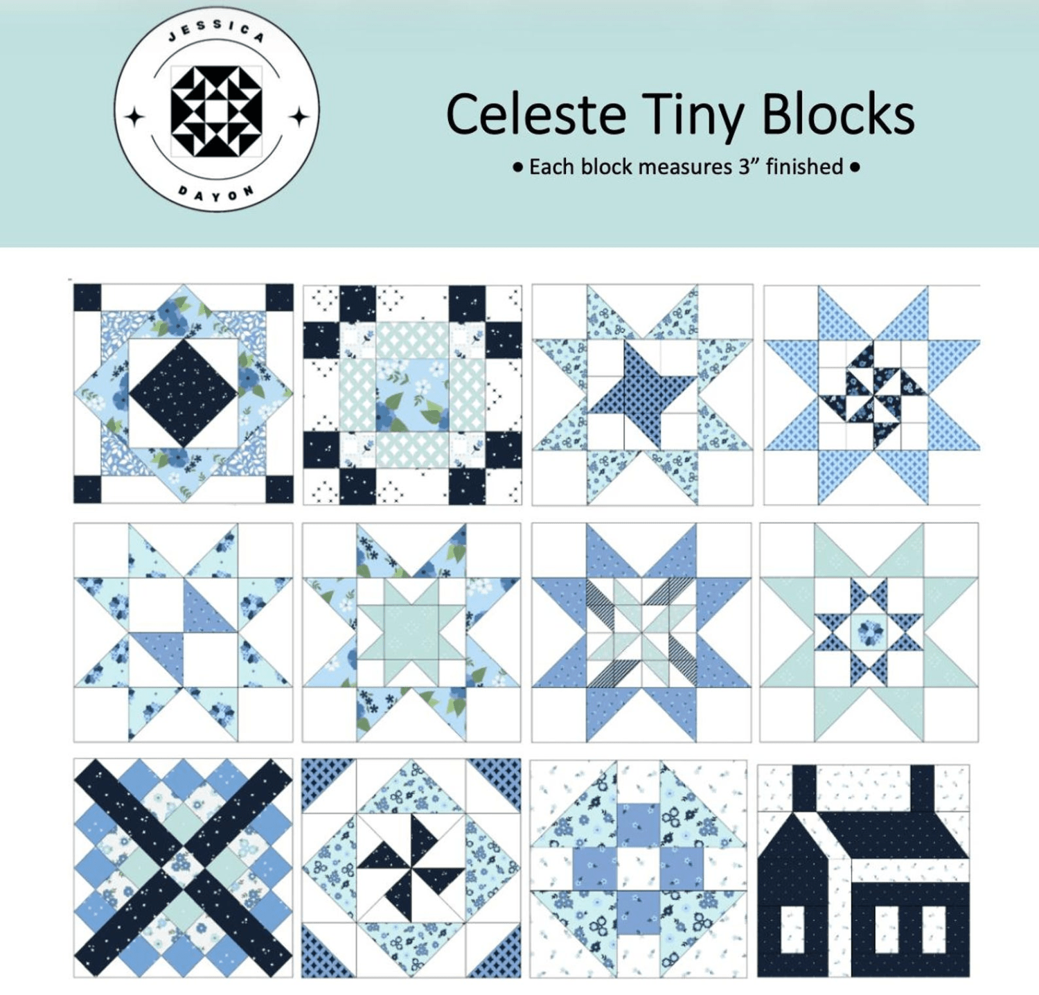 Celeste Tiny Blocks Quilt Pattern - Nebraska Quilt Company - PUB261287