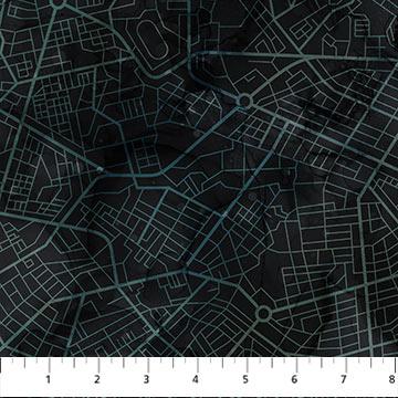 City Harbor Road Map Dark Blue - DP27580 - 49 - Northcott Fabrics - Nebraska Quilt Company - F2400092