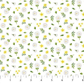 Counting Sheep Flower Toss White - 28474 - 10 - Northcott Fabrics - Nebraska Quilt Company - F250462