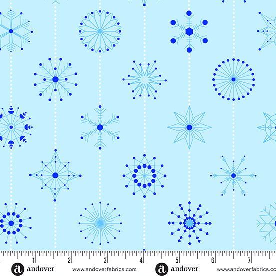 Deco Frost Snowflakes Arctic - CS - 1114 - LB - Andover Fabrics - Nebraska Quilt Company - F08019