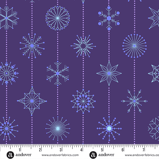 Deco Frost Snowflakes Winter Plum - CS - 1114 - P - Andover Fabrics - Nebraska Quilt Company - Deco Frost Snowflakes Winter Plum - CS - 1114 - P - Andover Fabrics