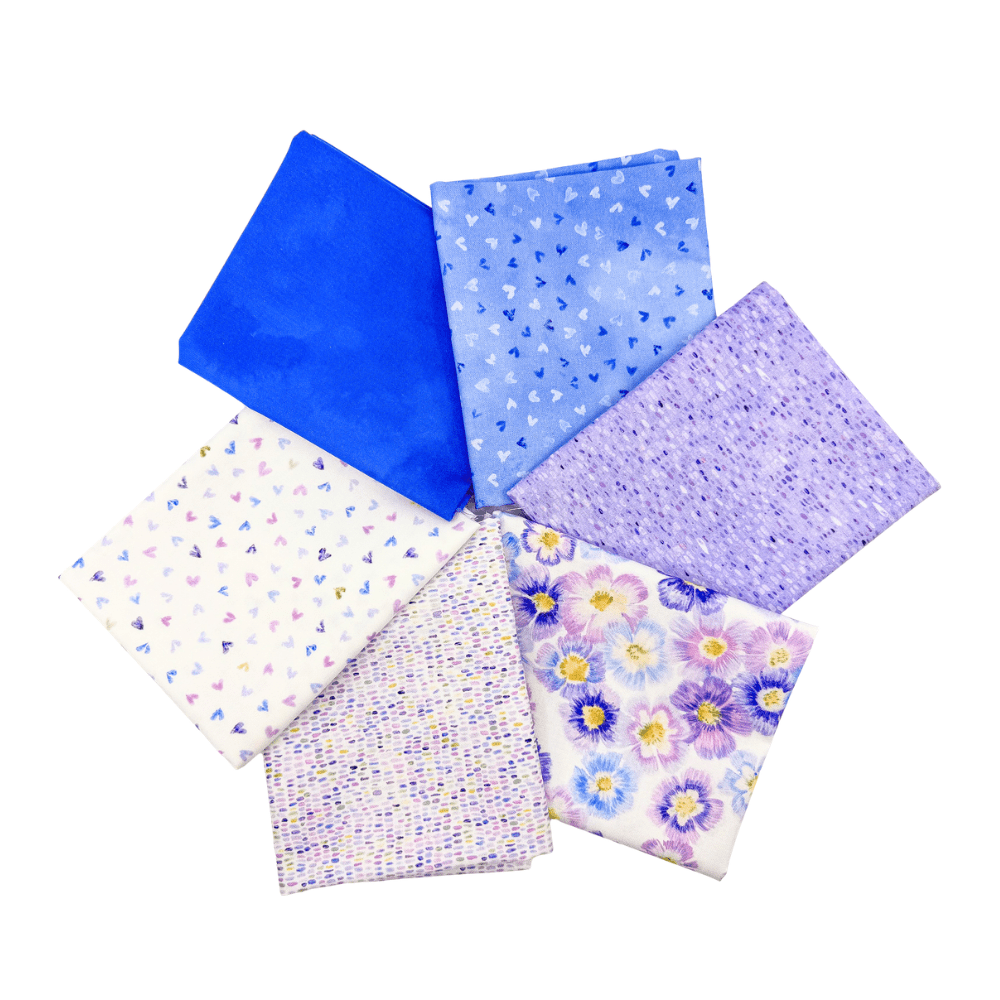 Delphinium Fat Quarter Bundle Multi V.1 6 Pieces - Nebraska Quilt Company - PC260871