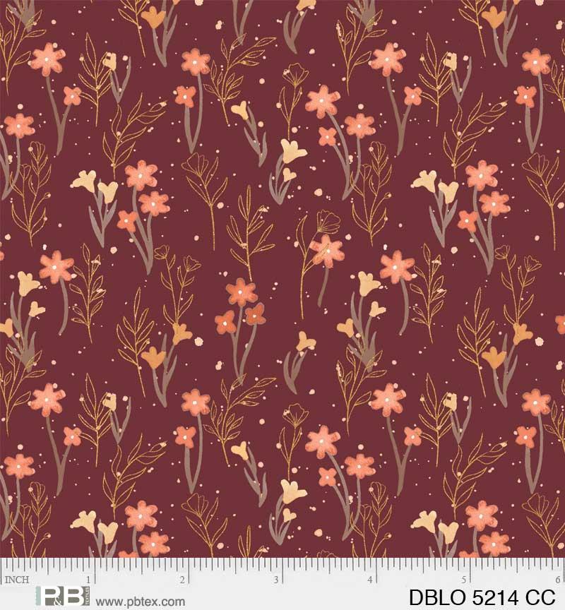 Desert Blooms Mauve Flowers - DBLO 5214 CC - P & B Textiles - Nebraska Quilt Company - F06427