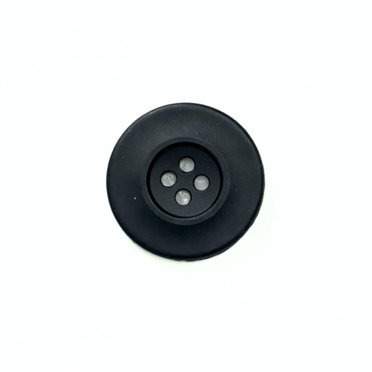 Dill Large Plastic Circle Black Button - Nebraska Quilt Company - N2502154