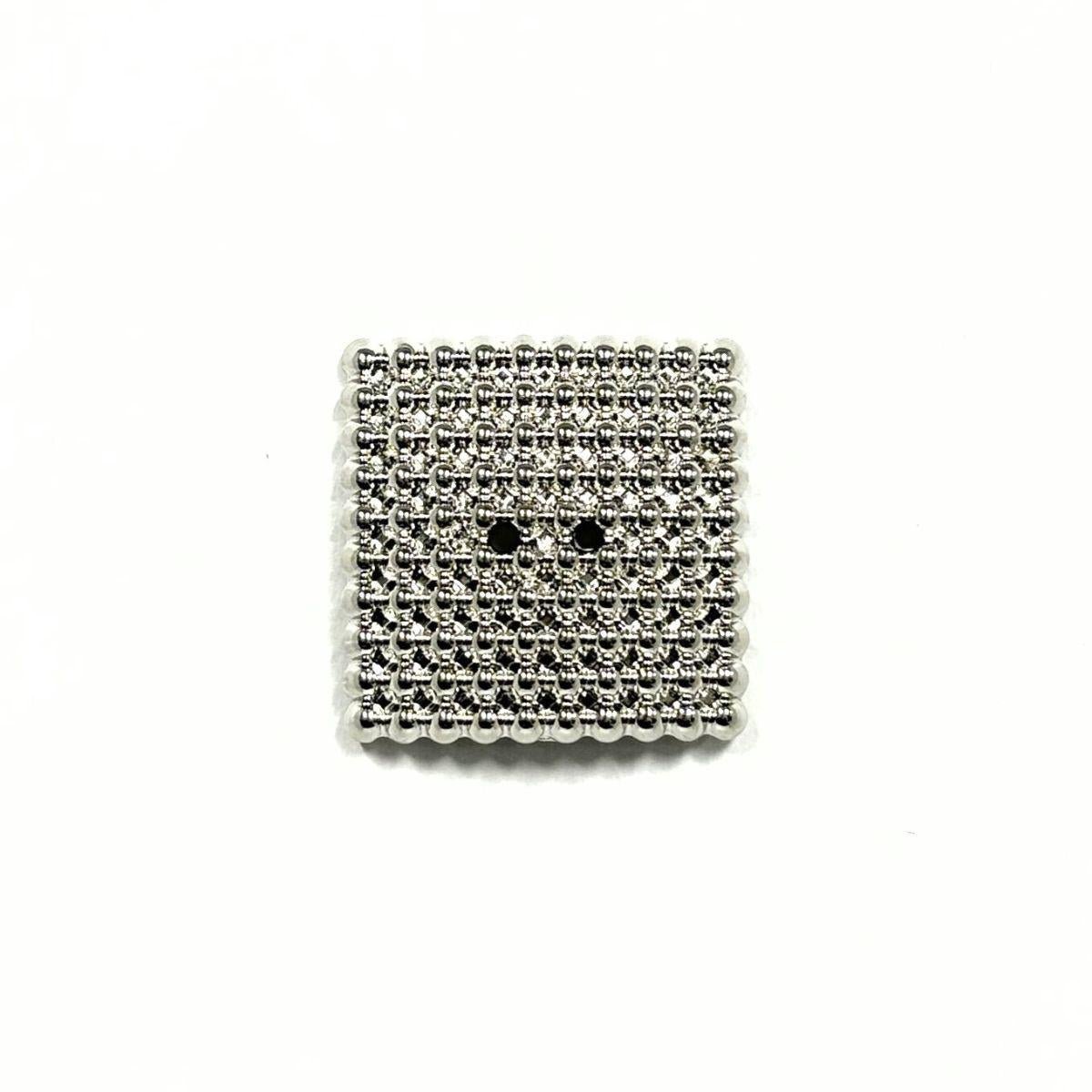 Dill Metal Square Silver Button - Nebraska Quilt Company - N2502133