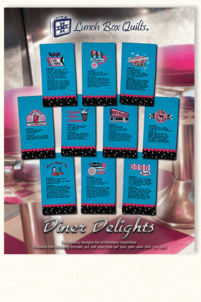 Diner Delights Recipe Collection for Machine Embroidery - Nebraska Quilt Company - PUB261219