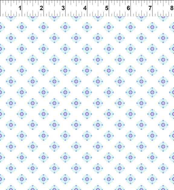 Dragon Friends Geometric Blue/Purple White - 11DF - 1 - In The Beginning - Nebraska Quilt Company - F251666