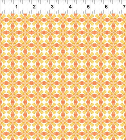Dragon Friends Geometric Orange White Multi - 7DF - 1 - In The Beginning - Nebraska Quilt Company - F251662