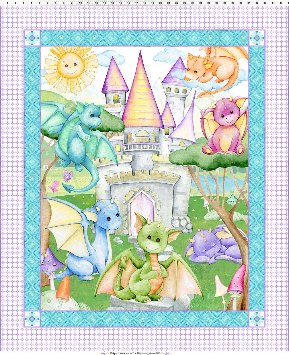 Dragon Friends Panel Multi 36" x 40" - Nebraska Quilt Company - PAN251656