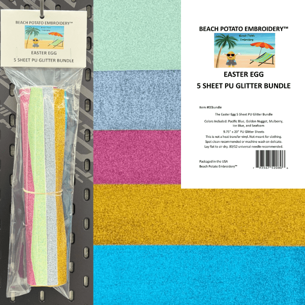 Easter Egg Sparkles Glitter Sheet Bundle 5pk - Nebraska Quilt Company - N260197