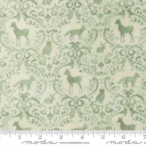 Effies Woods Cuddle Woodland Damask Animals Mint - 56014 15QC - Moda Fabrics - Nebraska Quilt Company - F260690