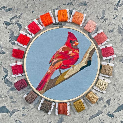 Embroidery & Beadwork Cardinal Kit - Nebraska Quilt Company - N260473