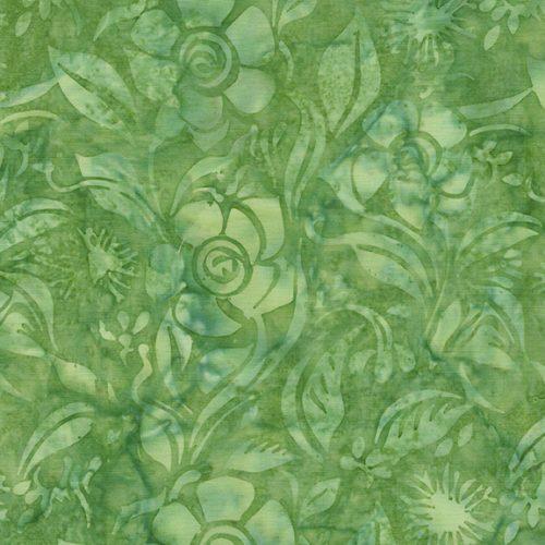 Everlasting Floral Spun Green Lemongrass - 712515630 - Island Batik - Nebraska Quilt Company - F2501816