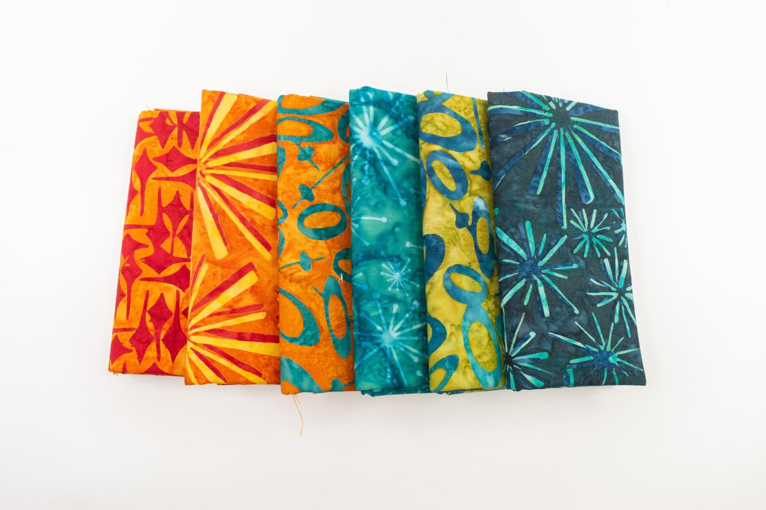 Expressions Batiks Retro Half Yard Bundle Multi 6 Pieces - Nebraska Quilt Company - Expressions Batiks Retro Half Yard Bundle Multi 6 Pieces